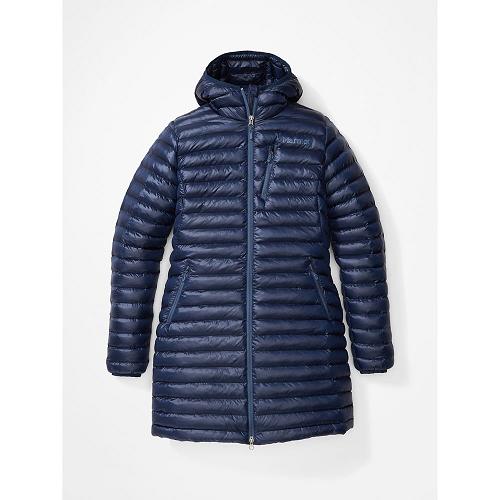 Marmot Long Avant Jackets - Womens Down Jacket Navy CA2907364 Canada